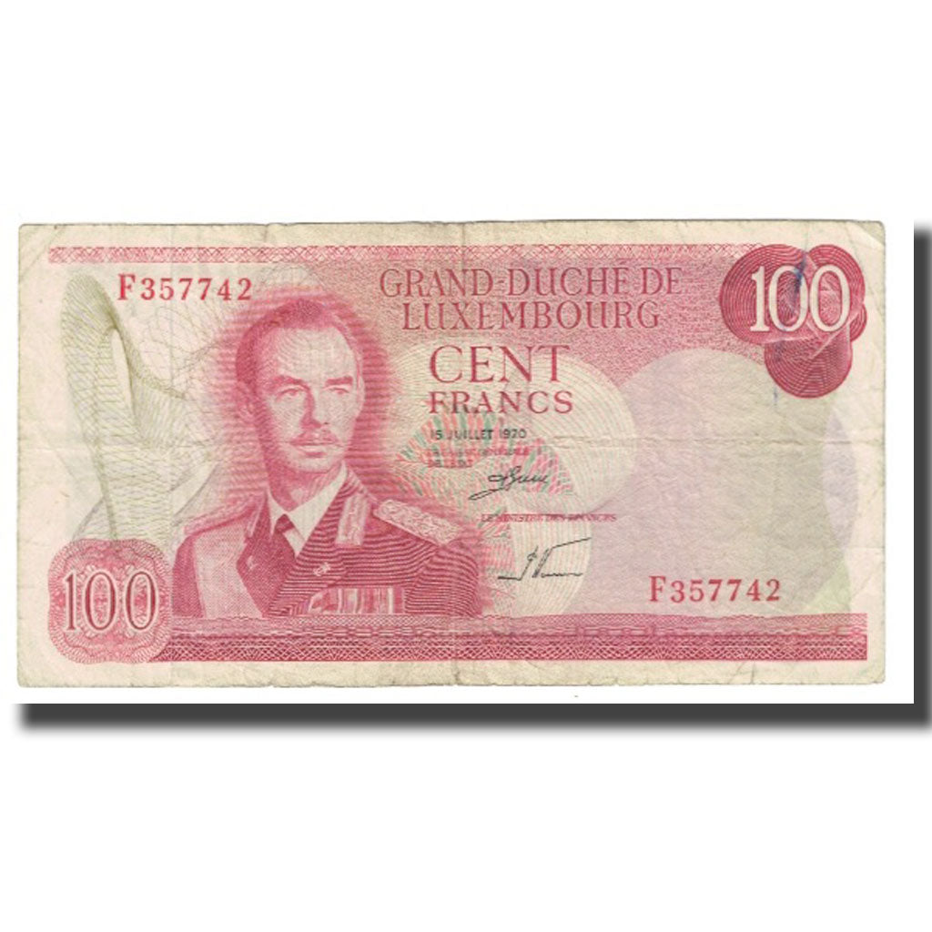 Billet, Luxembourg, 100 Francs, 1970, 1970-07-15, KM:56a, TB