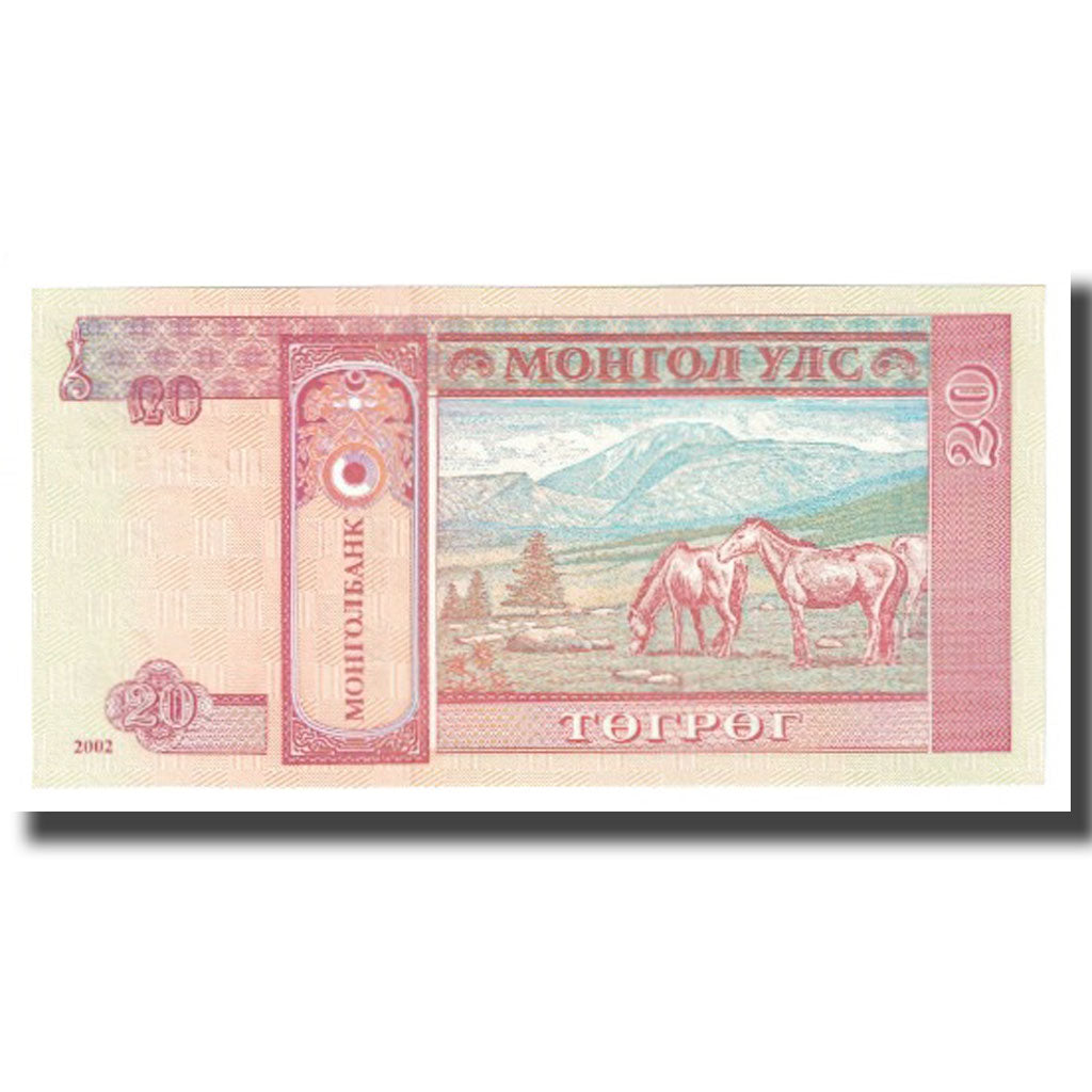 Biljet, Mongolië, 20 Tugrik, 2002, KM:55, NIEUW