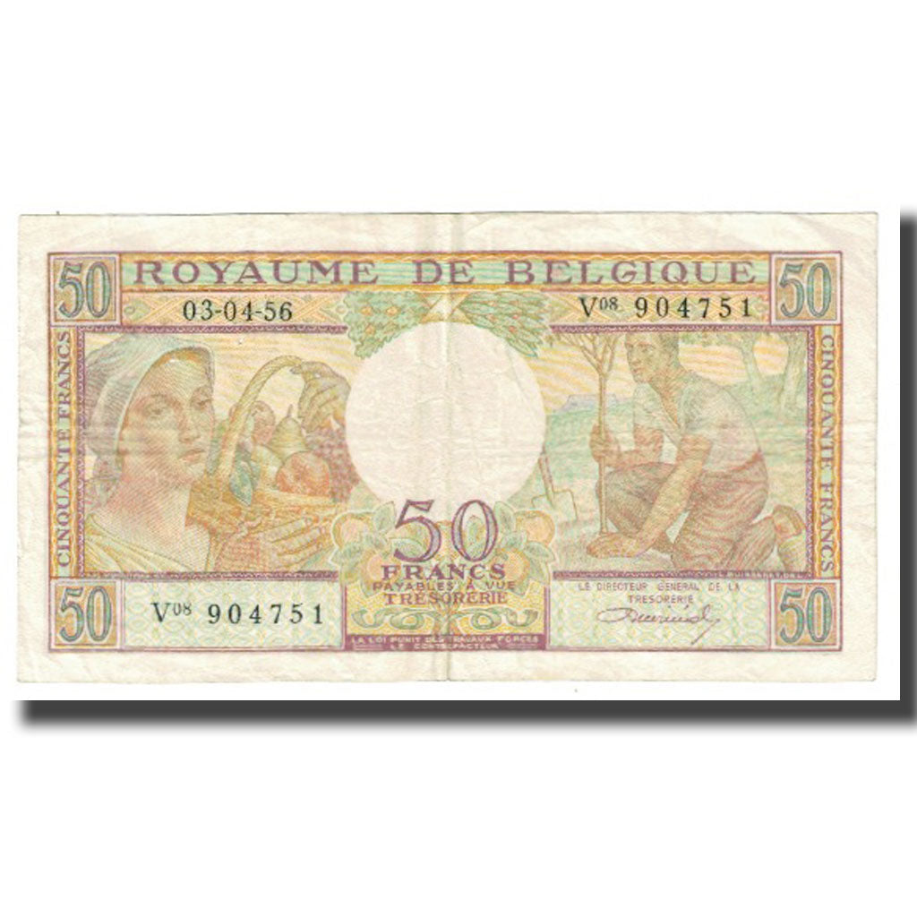 Banknote, Belgium, 50 Francs, 1956, 1956-04-03, KM:133a, EF(40-45)