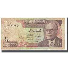 Banknot, Tunisia, 1/2 Dinar, 1972, 1972-08-03, KM:66a, VF(20-25)