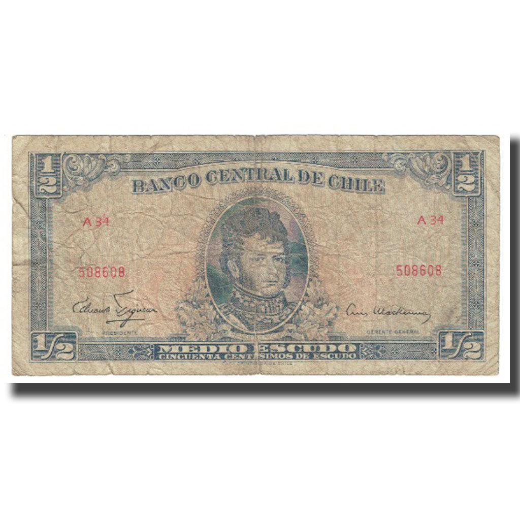 Billet, Chile, 1/2 Escudo, KM:134a, TB