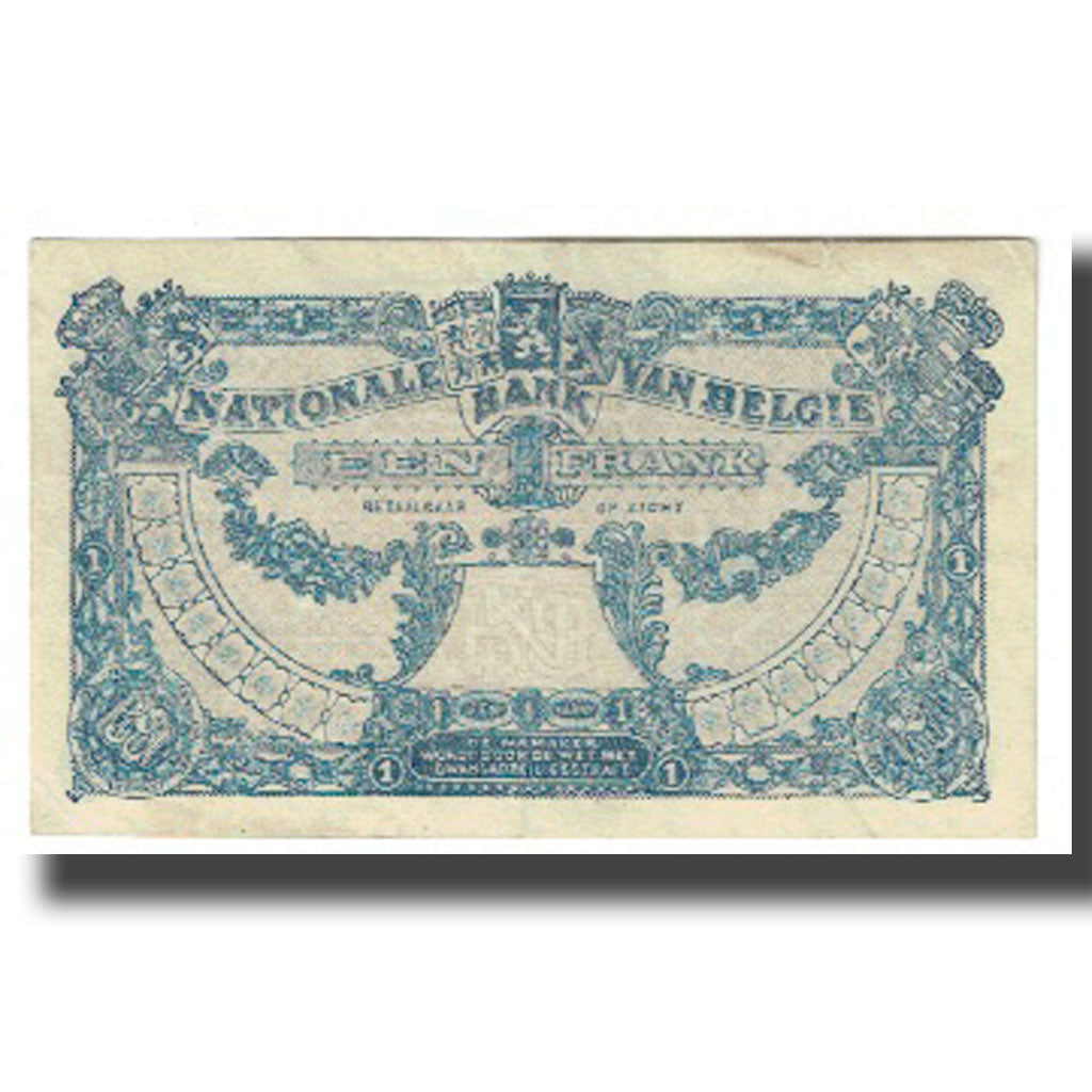 Banknot, Belgia, 1 Franc, 1919, Undated, KM:92, VF(20-25)