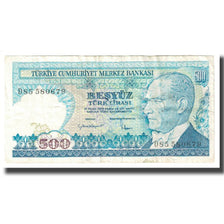 Billet, Turquie, 500 Lira, 1970, 1970-10-14, KM:195, TTB