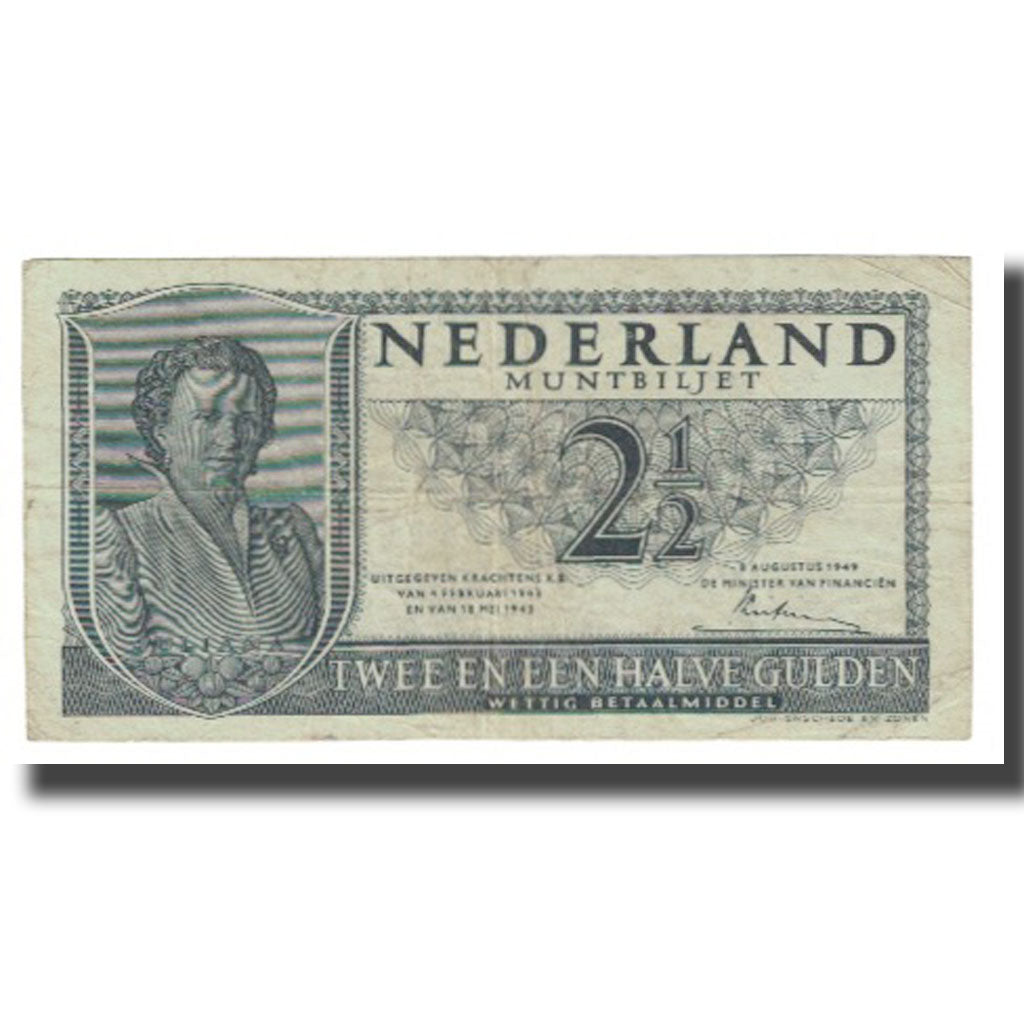Banknote, Netherlands, 2 1/2 Gulden, 1949, 1949-08-08, KM:71, EF(40-45)