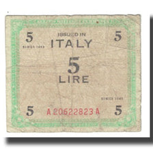 Biljet, Italië, 5 Lire, 1943, TB