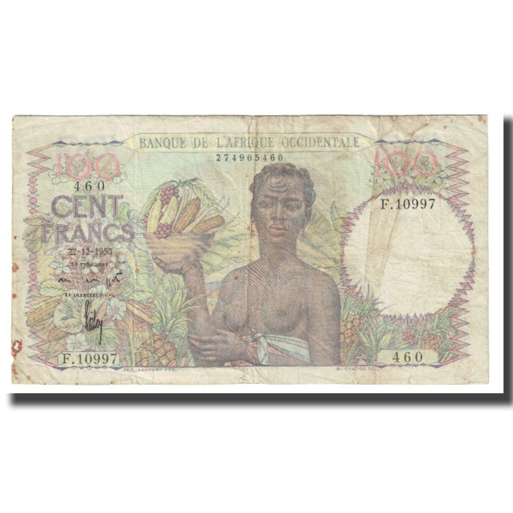 Banknote, French West Africa, 100 Francs, 1950, 22.12.1950, KM:40, VF(20-25)