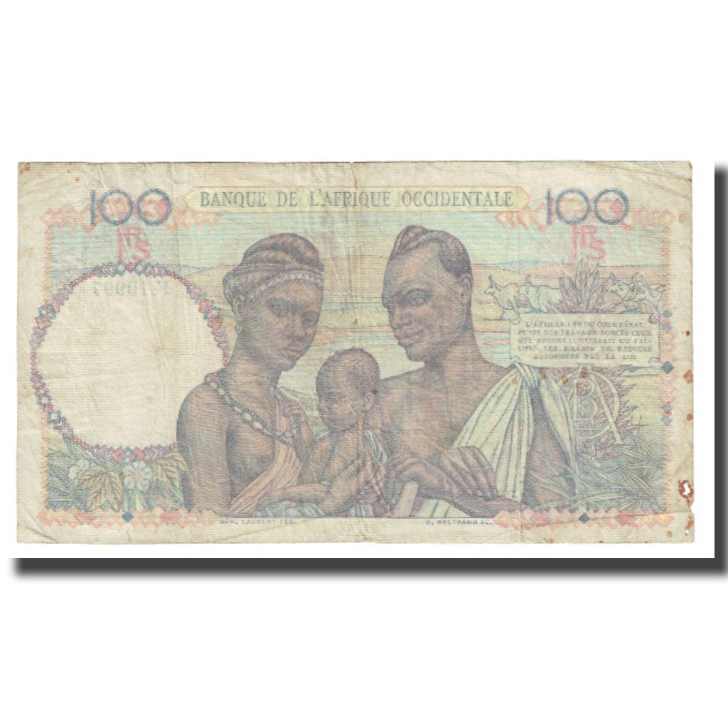 Banknote, French West Africa, 100 Francs, 1950, 22.12.1950, KM:40, VF(20-25)