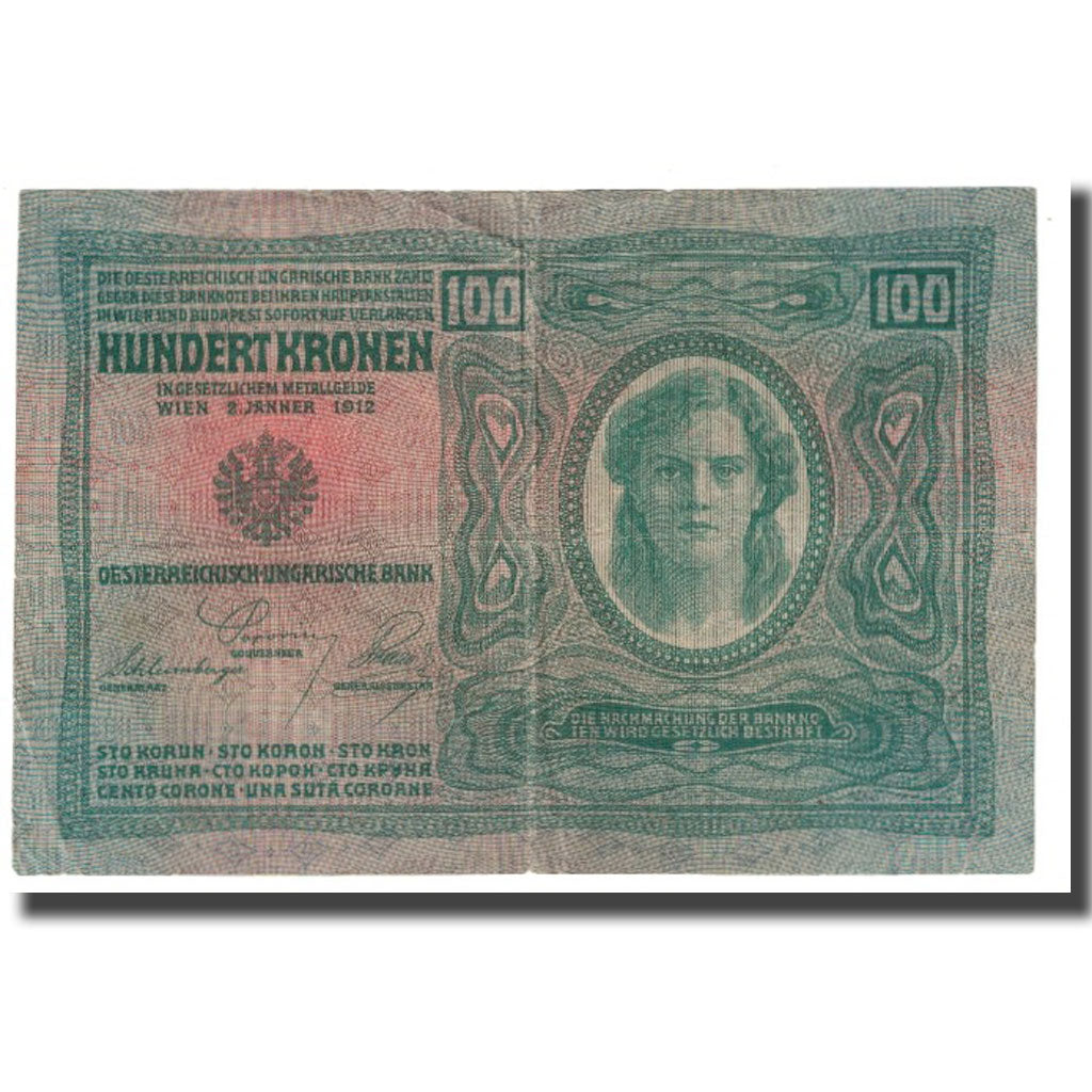 Banknote, Austria, 100 Kronen, 1912, 1912-01-02, KM:12, EF(40-45)