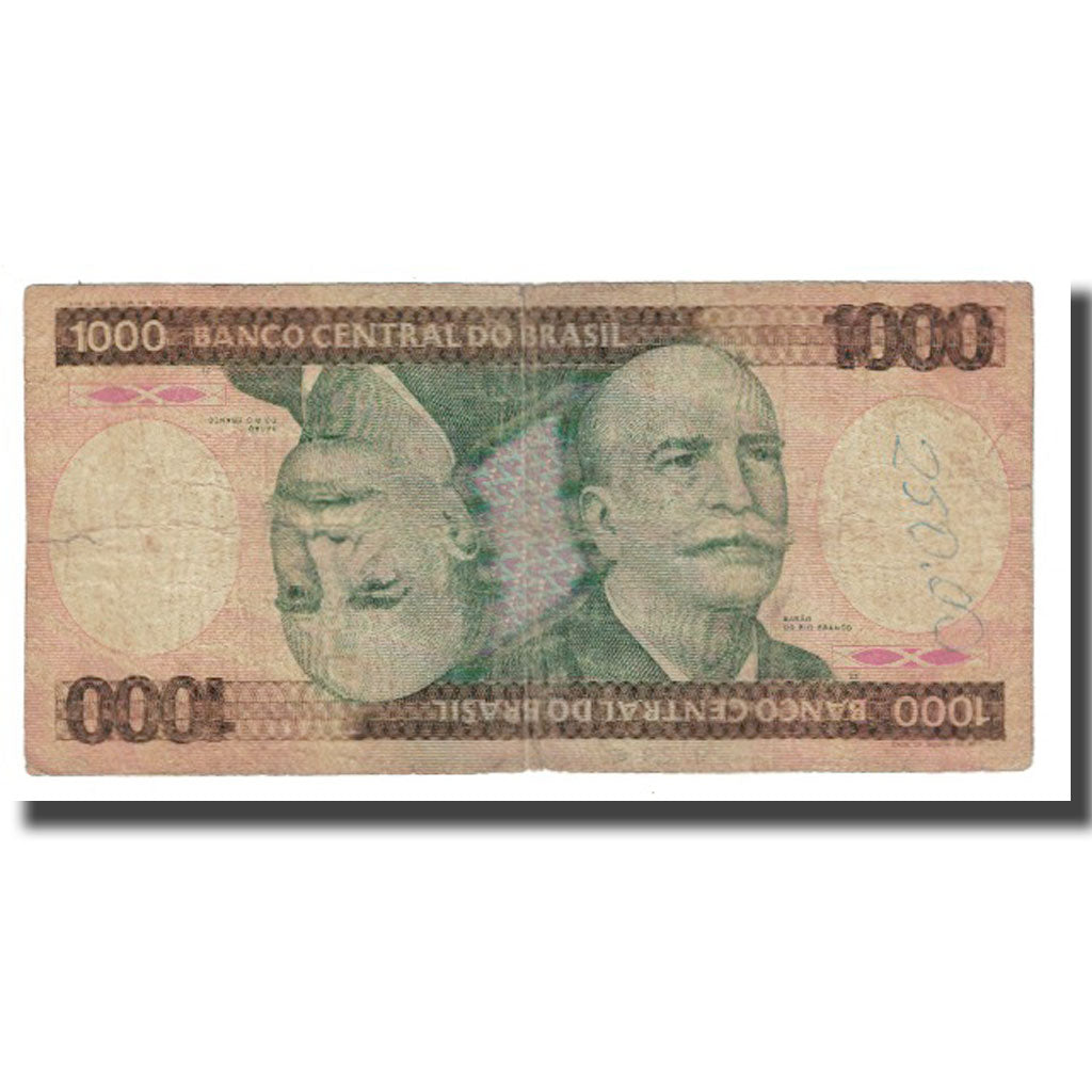 Banconote, Brasile, 1000 Cruzeiros, KM:201c, MB