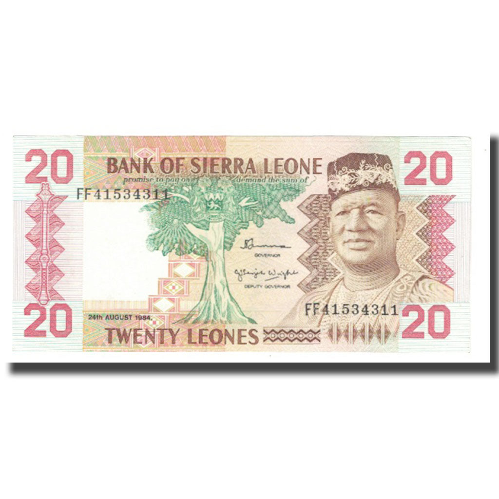 Banknote, Sierra Leone, 20 Leones, 1984, 1984-08-24, KM:14b, AU(55-58)