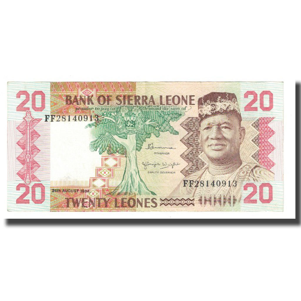 Banknote, Sierra Leone, 20 Leones, 1984, 1984-08-24, KM:14b, AU(55-58)