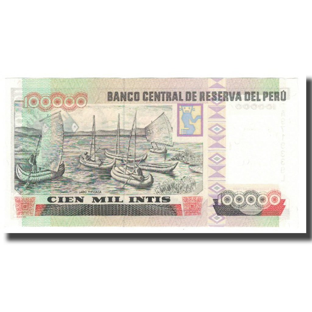 Banknote, Peru, 100,000 Intis, 1989, 1989-12-21, KM:145, UNC(65-70)