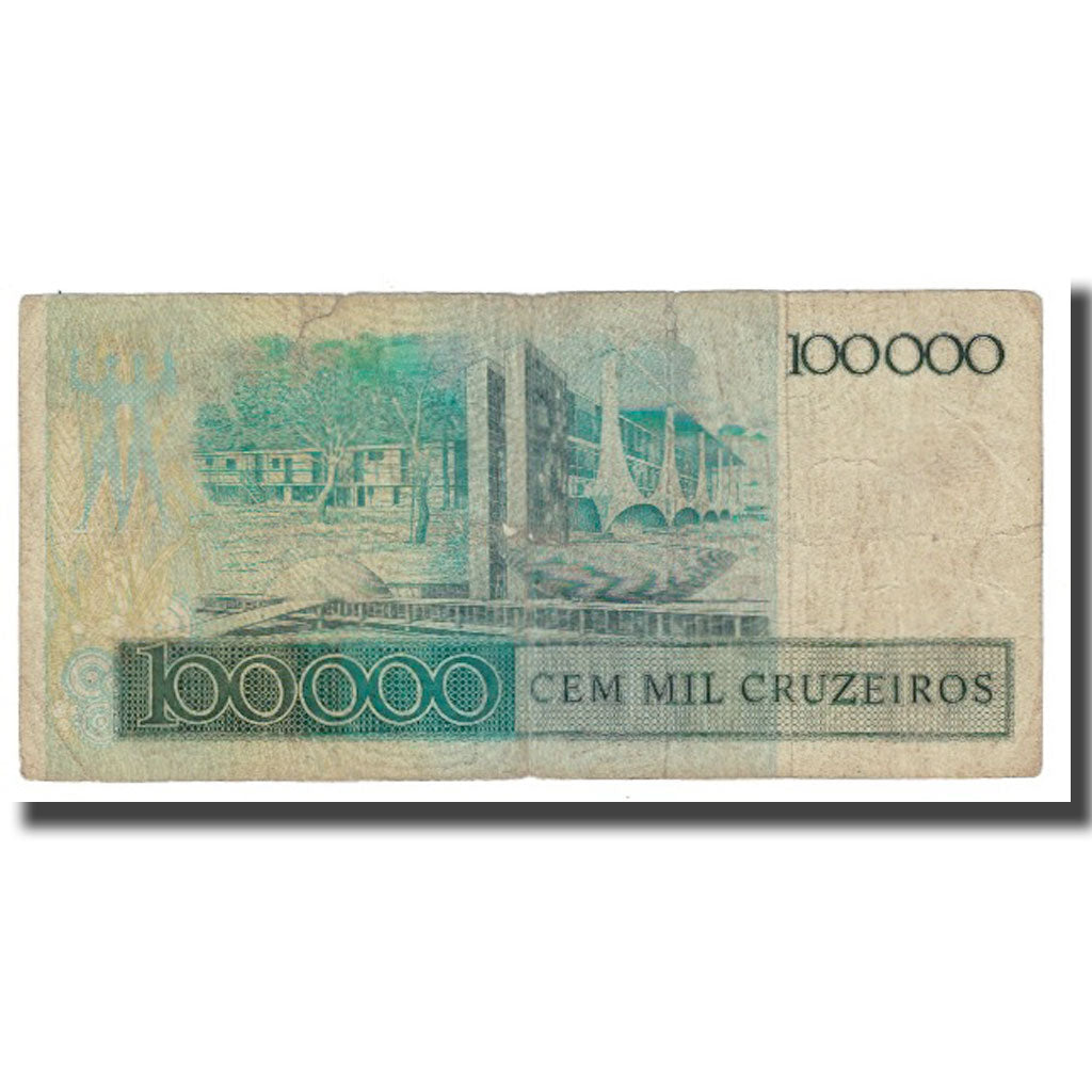 Banknote, Brazil, 100,000 Cruzeiros, KM:205a, VF(20-25)