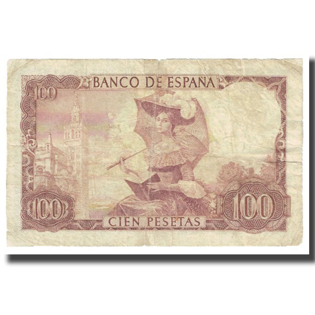 Banknote, Spain, 100 Pesetas, 1965, 1965-11-19, KM:150, VF(20-25)