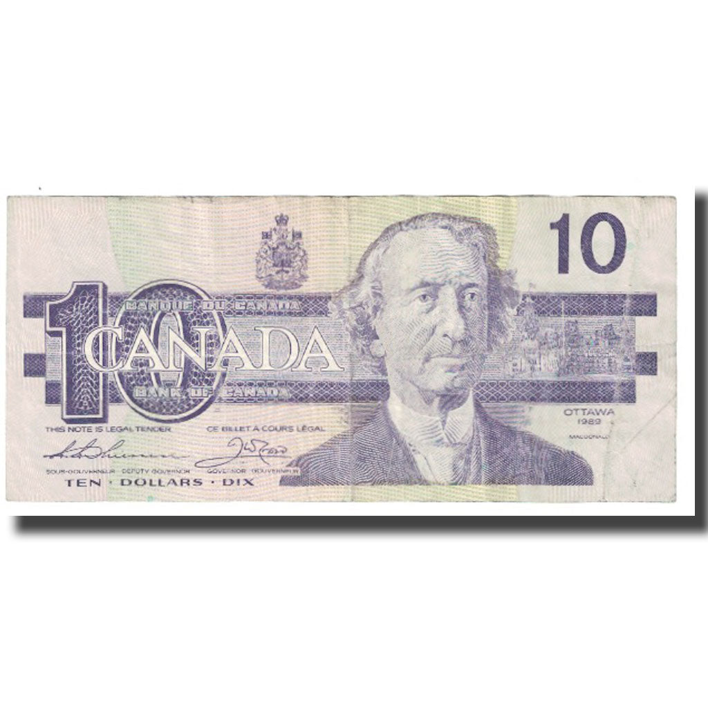 Nota, Canadá, 10 Dollars, 1989, KM:96a, EF(40-45)