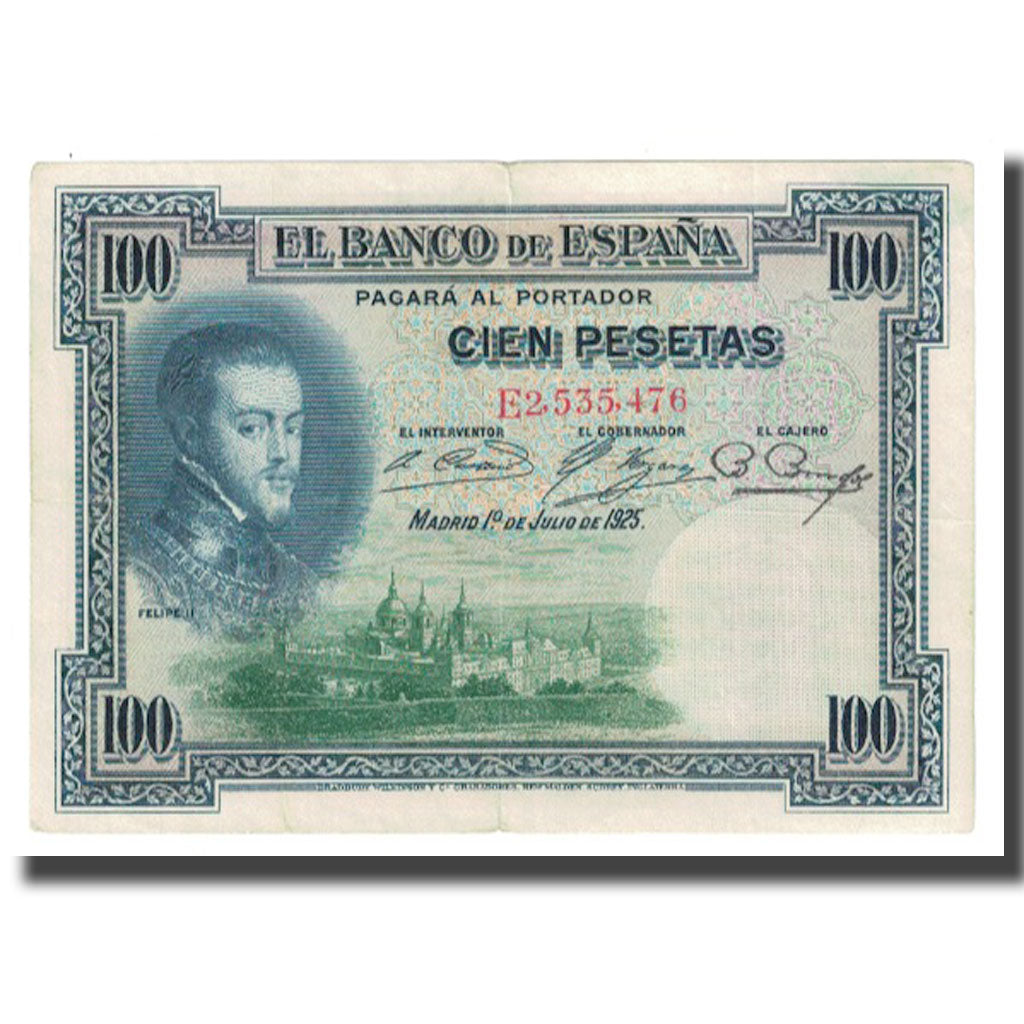 Banknote, Spain, 100 Pesetas, 1925, 1925-07-01, KM:69c, EF(40-45)