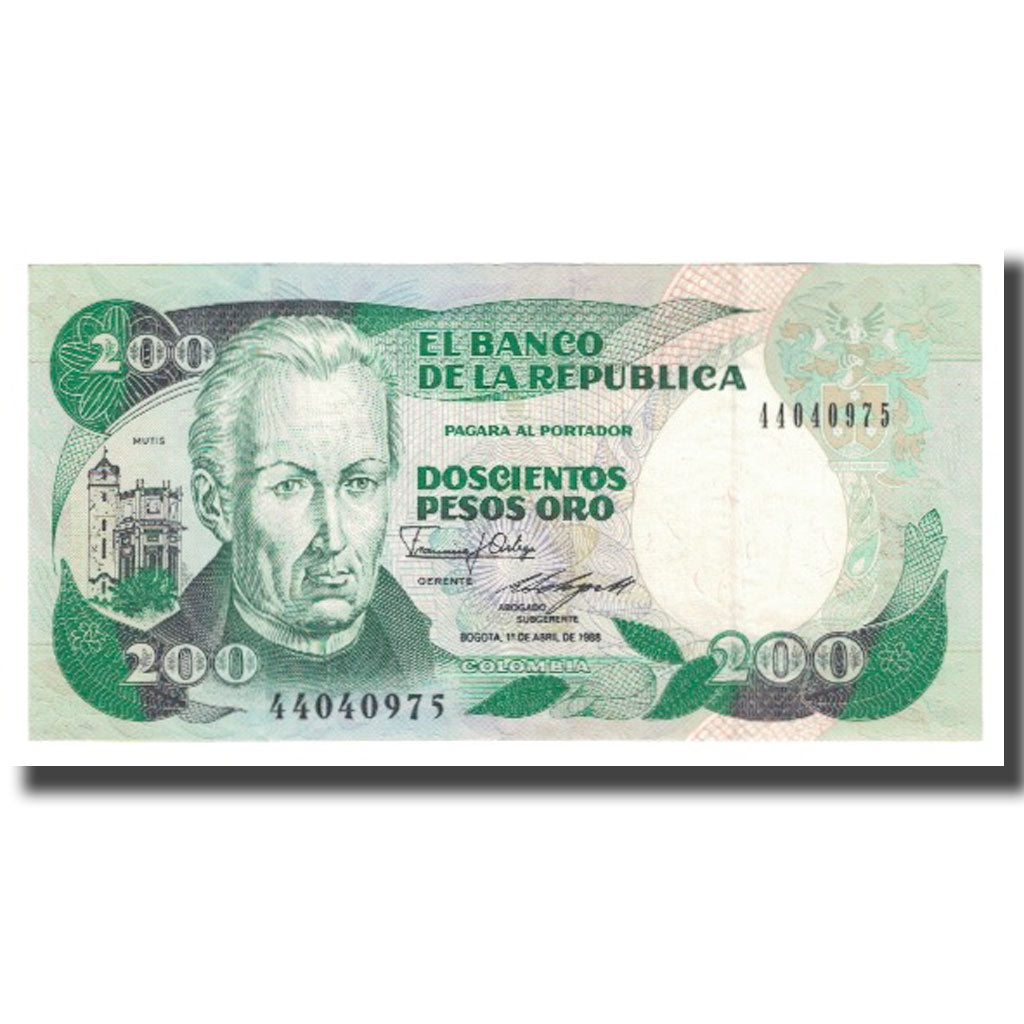Banknote, Colombia, 200 Pesos Oro, 1988, 1988-04-01, KM:429d, EF(40-45)