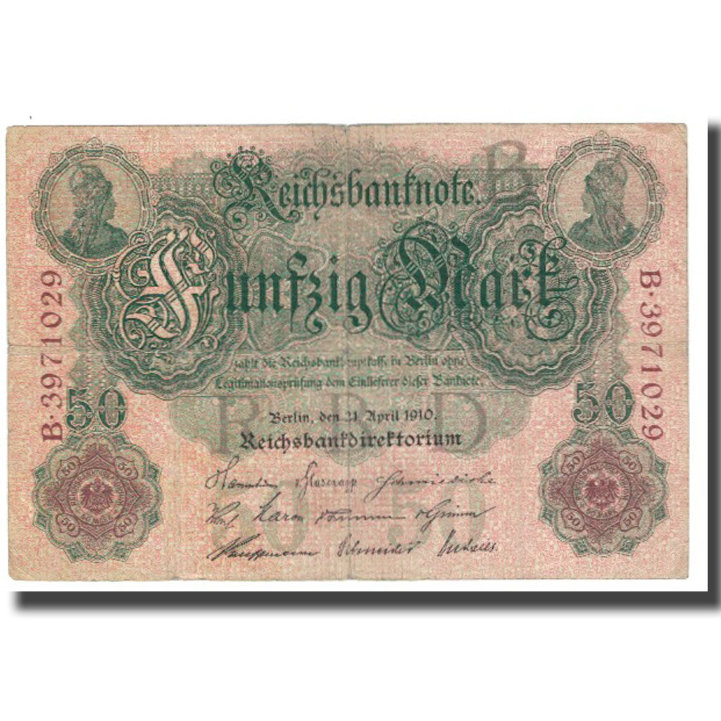 Banknote, Germany, 50 Mark, 1910, 1910-04-21, KM:41, VF(20-25)