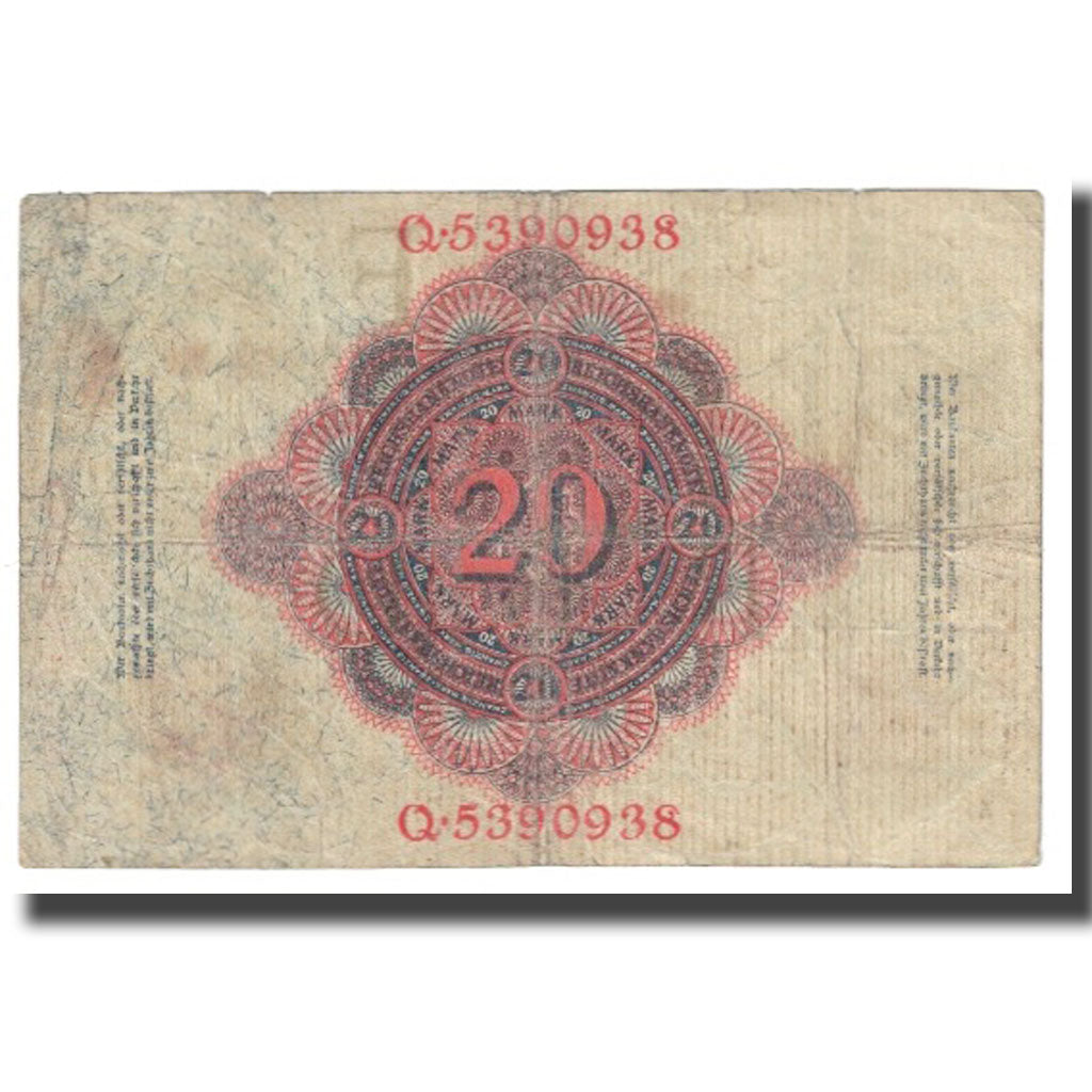 Banknote, Germany, 20 Mark, 1914, 1914-02-19, KM:31, VF(20-25)