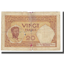Billet, Madagascar, 20 Francs, KM:37, TB
