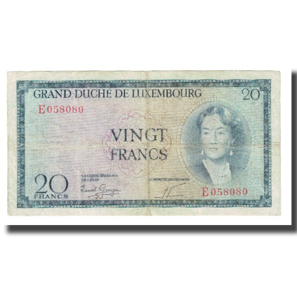 Banknot, Luksemburg, 20 Francs, KM:49a, VF(20-25)