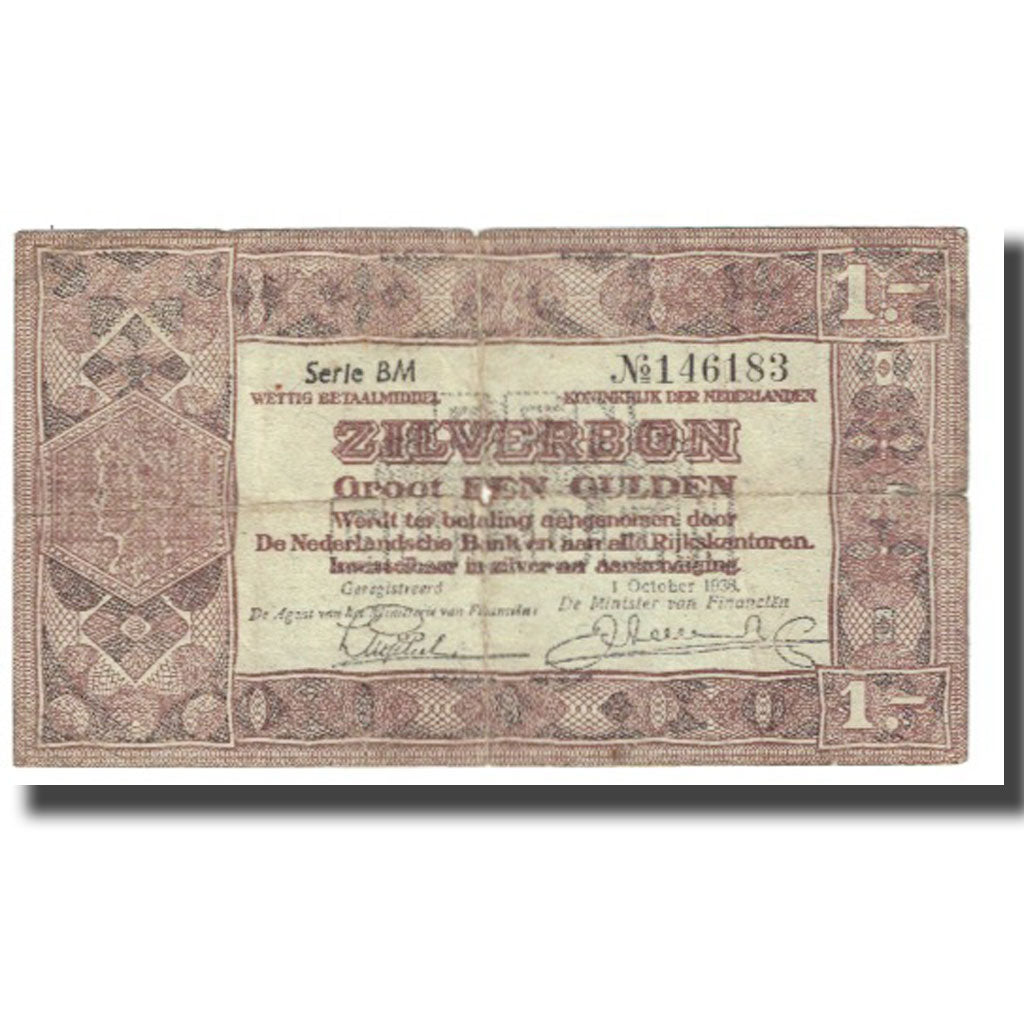 Billete, 1 Gulden, 1938, Países Bajos, 1938-10-01, KM:61, BC