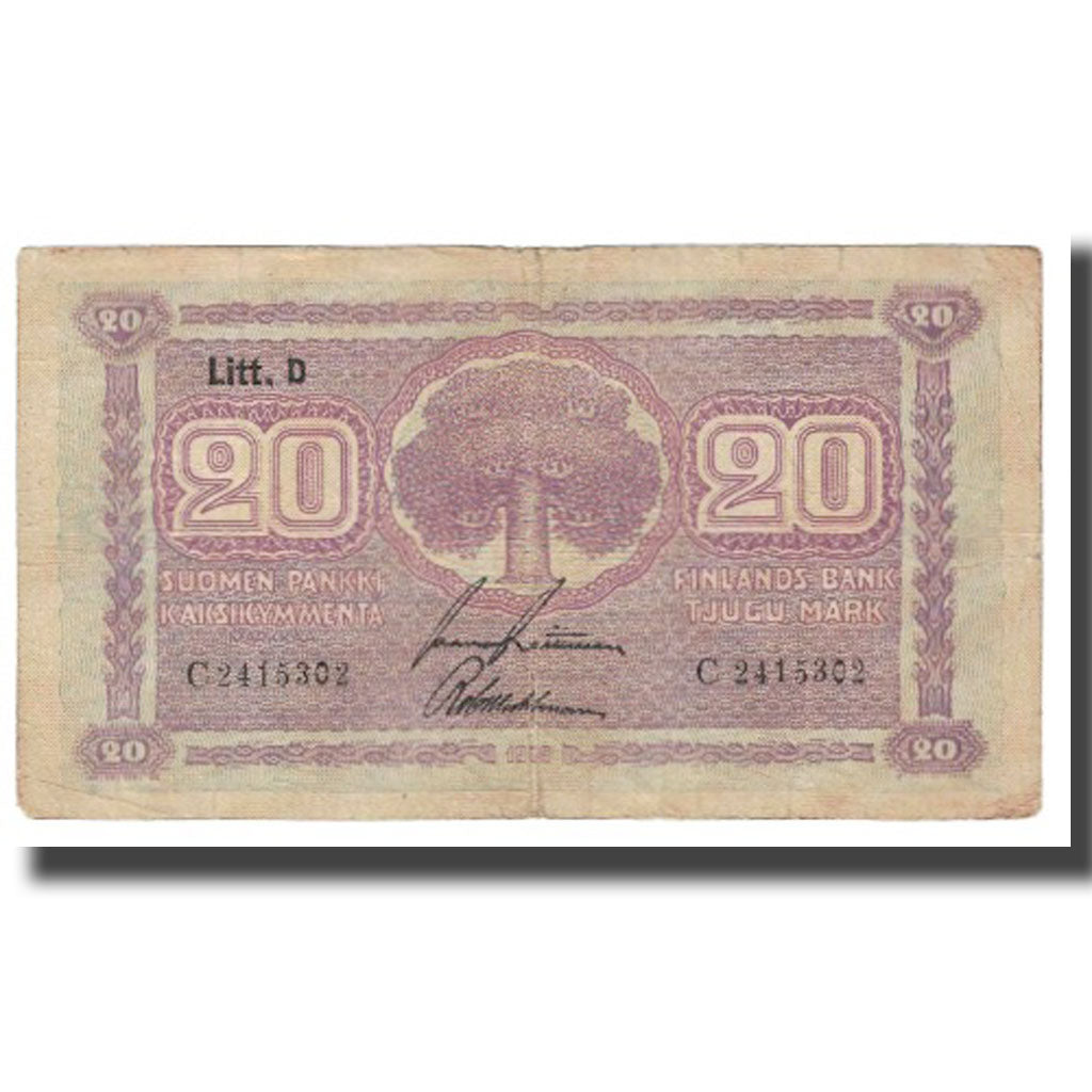 Billete, 20 Markkaa, Finlandia, KM:71a, BC