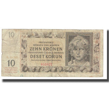Banknote, Bohemia and Moravia, 10 Korun, 1942, 1942-07-08, KM:8a, VF(20-25)