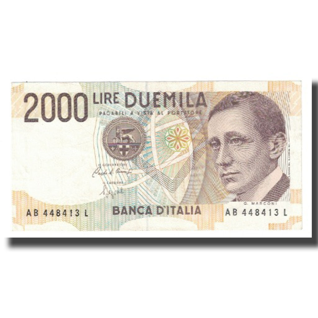 Banknot, Włochy, 2000 Lire, 1990, 1990-10-03, KM:115, UNC(65-70)