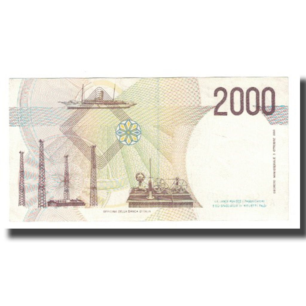 Banknot, Włochy, 2000 Lire, 1990, 1990-10-03, KM:115, UNC(65-70)