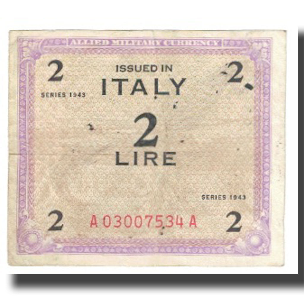 Banknot, Włochy, 2 Lire, 1943, Undated, KM:M11b, VF(20-25)