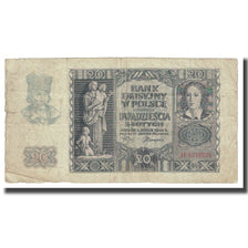 Nota, Polónia, 20 Zlotych, 1940, 1940-03-01, KM:95, VF(20-25)