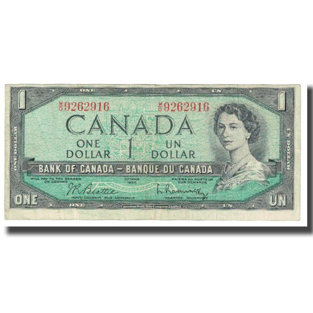 Biljet, Canada, 1 Dollar, 1954, KM:75c, TTB