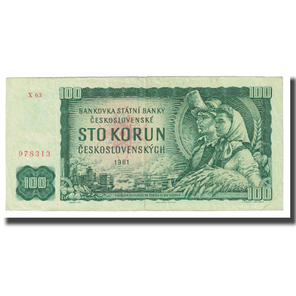 Banknot, Czechosłowacja, 100 Korun, 1961, KM:91c, EF(40-45)