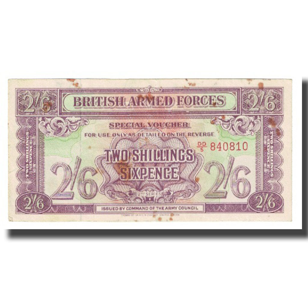 Banknote, Great Britain, 2 Shillings - 6 Pence, KM:M19a, EF(40-45)