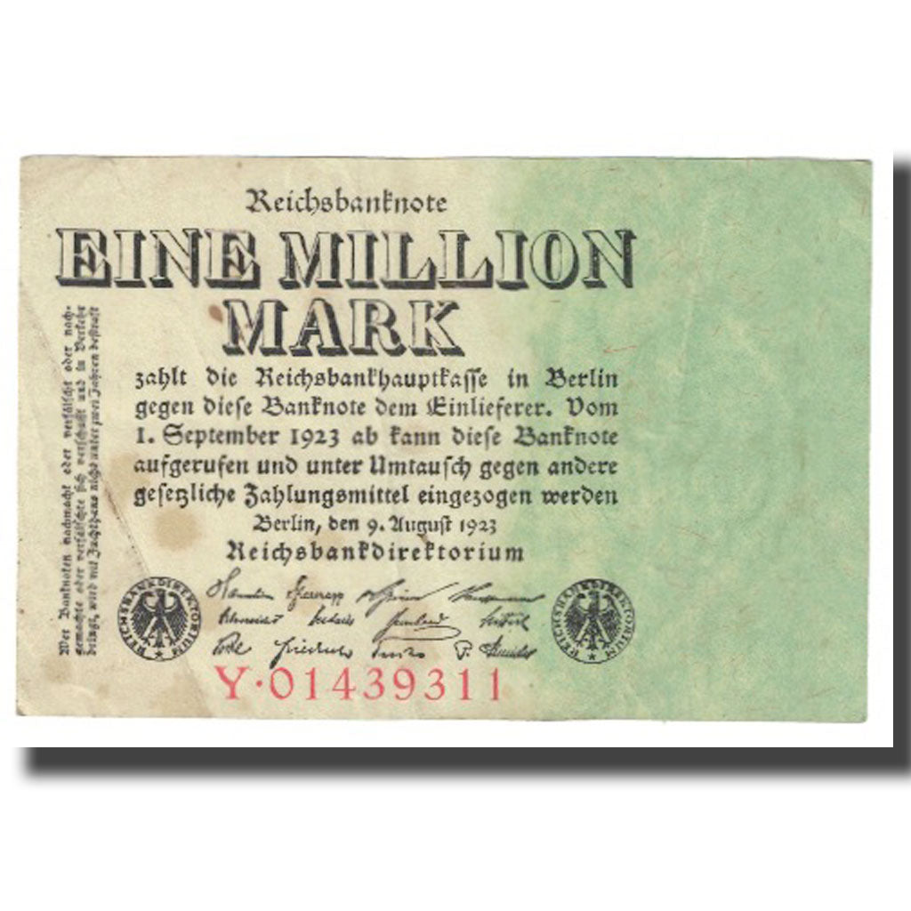 Banknote, Germany, 1 Million Mark, 1923, 1923-08-09, KM:102a, EF(40-45)