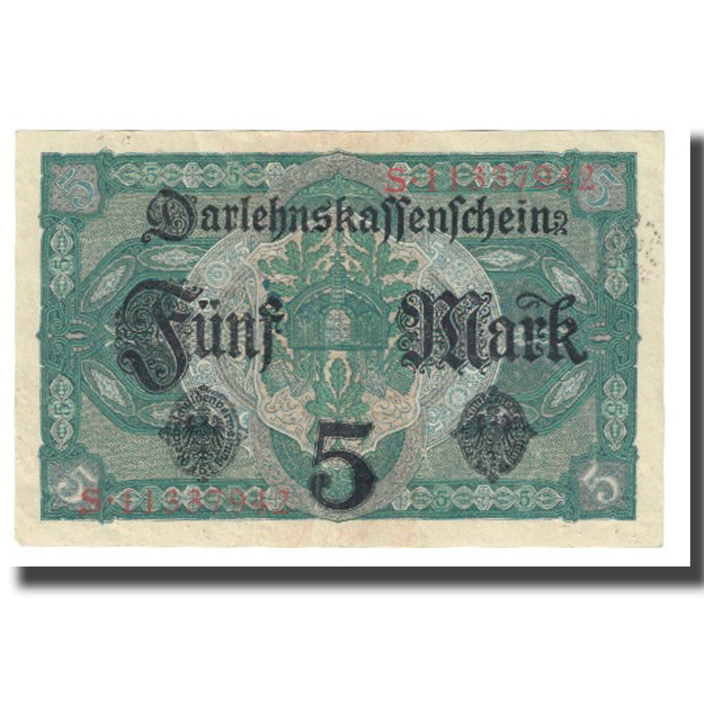 Banknote, Germany, 5 Mark, 1917, 1917-08-01, KM:56a, AU(55-58)