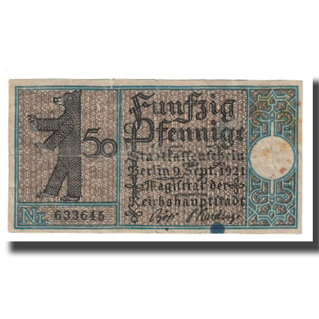 Banknote, Germany, 50 Pfennig, 1921, 1921-09-09, EF(40-45)