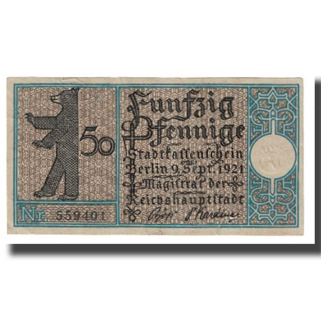 Banknote, Germany, 50 Pfennig, 1921, 1921-09-09, EF(40-45)