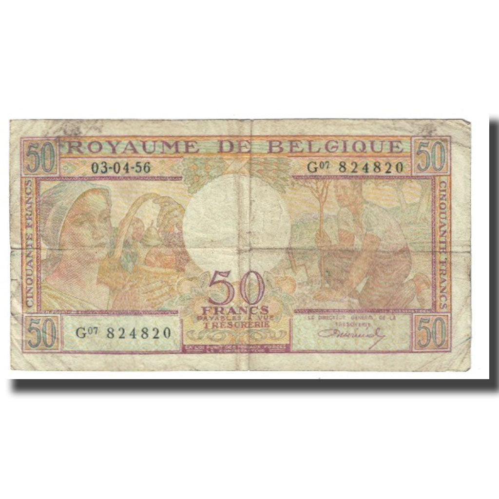 Banknote, Belgium, 50 Francs, 1956, 1956-04-03, KM:133a, VF(20-25)