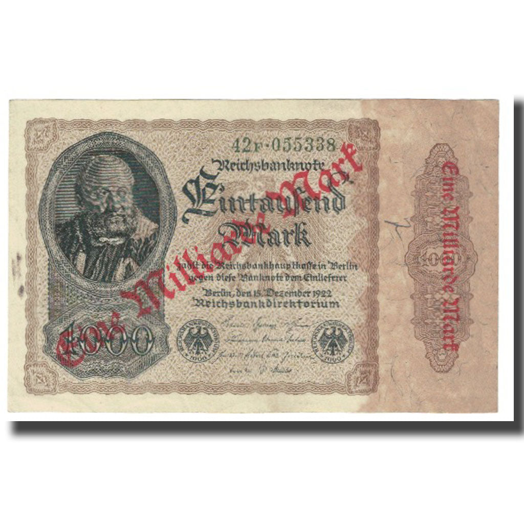 Banknote, Germany, 1 Milliarde Mark on 1000 Mark, 1922, 1922-12-15, KM:113a