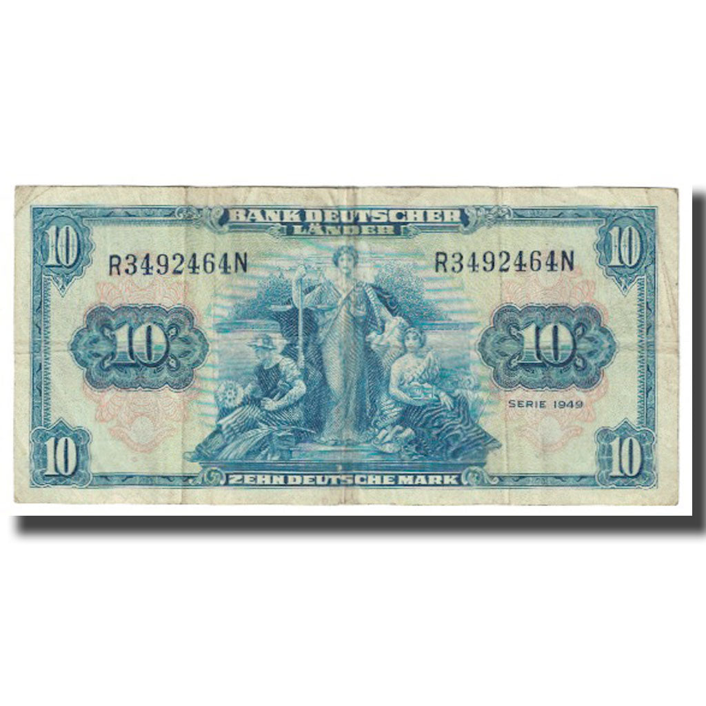 Banknote, GERMANY - FEDERAL REPUBLIC, 10 Deutsche Mark, 1949, 1949-08-22