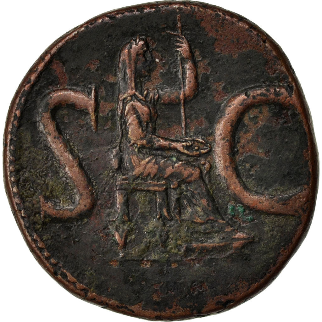 Augustus, As, Roma, AU(50-53), Copper, Cohen #244, 10.80