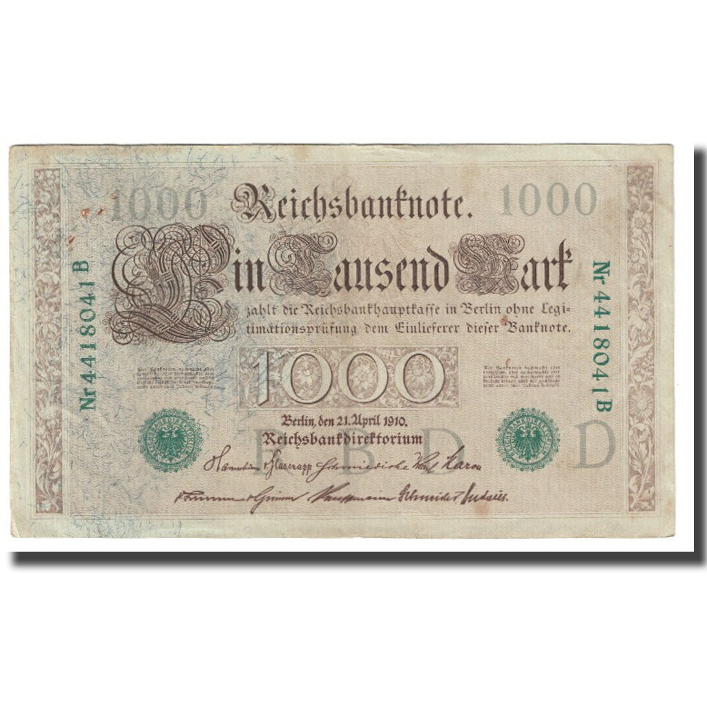 Banknote, Germany, 1000 Mark, 1910, 1910-04-21, KM:45b, AU(55-58)