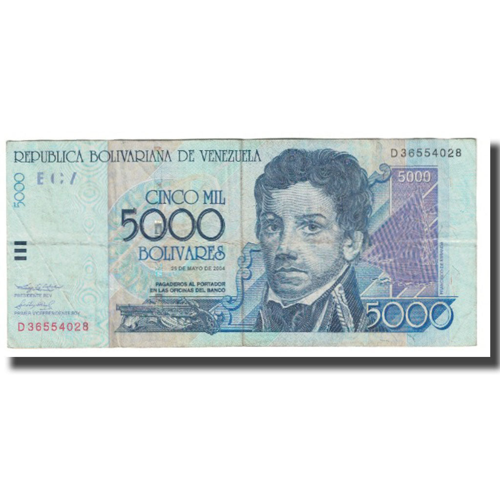 Banknote, Venezuela, 5000 Bolivares, 2004, 2004-05-25, KM:84a, EF(40-45)