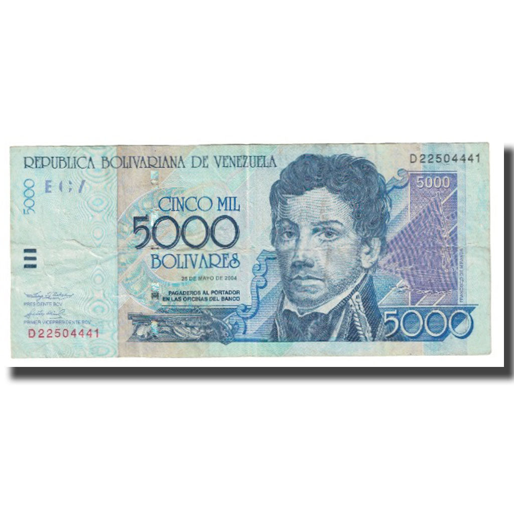 Banknote, Venezuela, 5000 Bolivares, 2004, 2004-05-25, KM:84a, EF(40-45)