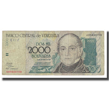 Nota, Venezuela, 2000 Bolivares, 1998, 1998-10-29, KM:80, VF(20-25)
