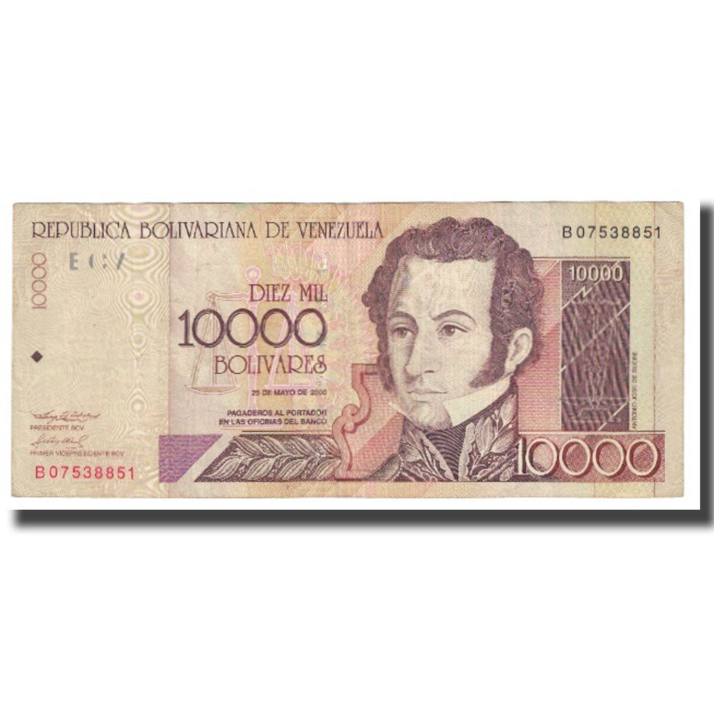 Banknote, Venezuela, 10,000 Bolívares, 2000, 2000-05-25, KM:85a, EF(40-45)