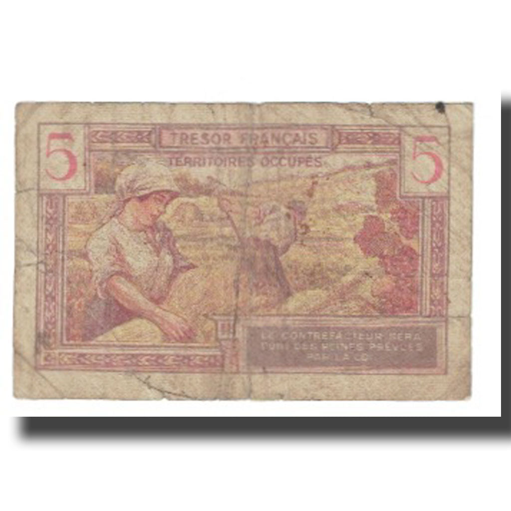 France, 5 Francs, Undated (1947), VF(20-25), Fayette:VF29.1, KM:M6a