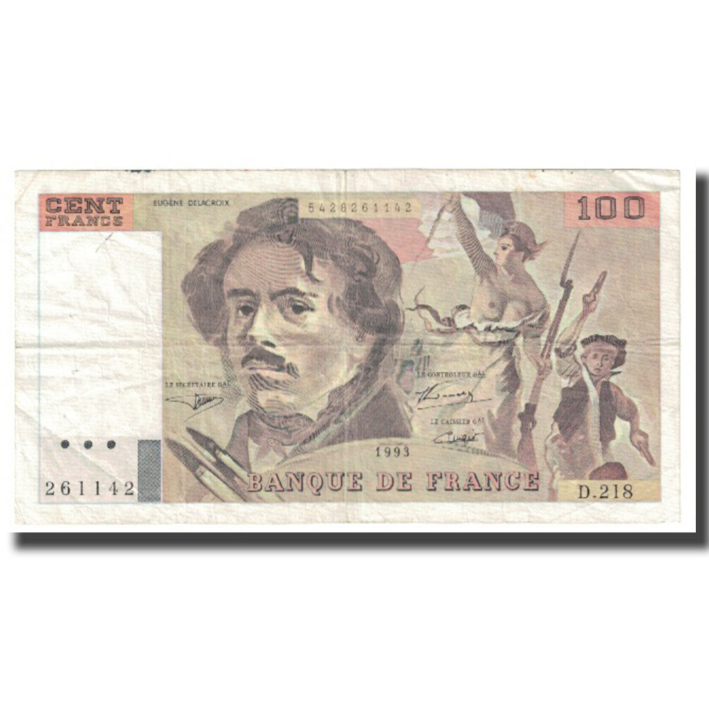 Francia, 100 Francs, 1993, MBC, Fayette:69bis.5, KM:154g